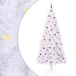 Sapin de Noël artificiel avec 300 LED Blanc 240 cm PVC et Acier 547511547511