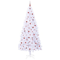 Sapin de Noël artificiel avec 300 LED Blanc 240 cm PVC et Acier 547511547511