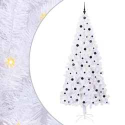 Sapin de Noël artificiel avec 300 LED Blanc 240 cm PVC et Acier 547512547512