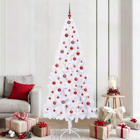 Sapin de Noël artificiel avec 300 LED Blanc 210 cm PVC et Acier 547515547515