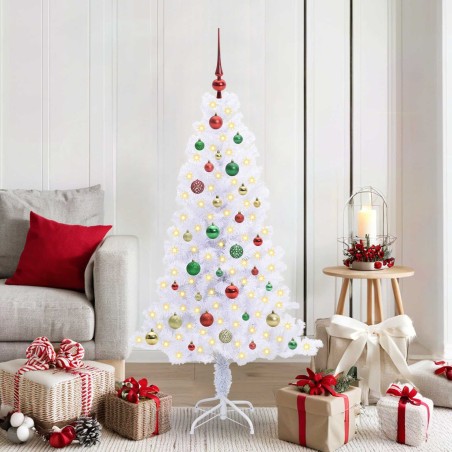 Sapin de Noël artificiel avec 150 LED Blanc 150 cm PVC et Acier 547517547517