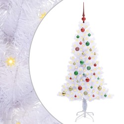 Sapin de Noël artificiel avec 150 LED Blanc 150 cm PVC et Acier 547517547517