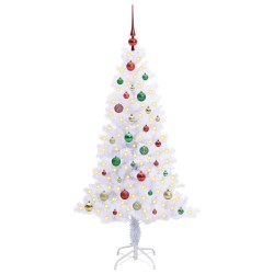 Sapin de Noël artificiel avec 150 LED Blanc 150 cm PVC et Acier 547517547517