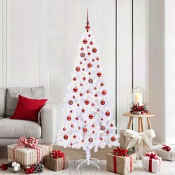 Sapin de Noël artificiel avec 300 LED Blanc 180 cm PVC et Acier 547518547518