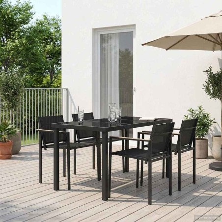 Ensemble de meubles d'extérieur 5 pcs Noir et anthracite 547522547522