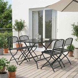Ensemble de meubles d'extérieur 5 pcs Anthracite Fer et Acier 547523547523