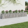 Lit surélevé gabion 2 pcs Argenté 400 x 50 x 60 cm 547531547531