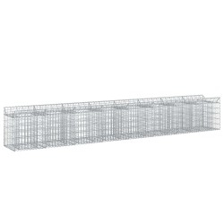 Lit surélevé gabion 2 pcs Argenté 400 x 50 x 60 cm 547531547531