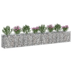 Lit surélevé gabion 2 pcs Argenté 400 x 50 x 60 cm 547531547531
