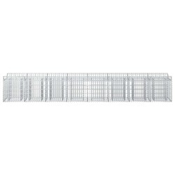 Lit surélevé gabion 2 pcs Argenté 400 x 50 x 60 cm 547531547531