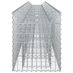 Lit surélevé gabion 2 pcs Argenté 400 x 50 x 60 cm 547531547531