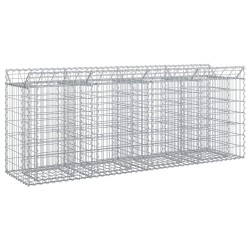 Lit surélevé gabion 2 pcs Argenté 200 x 50 x 80 cm 547532547532