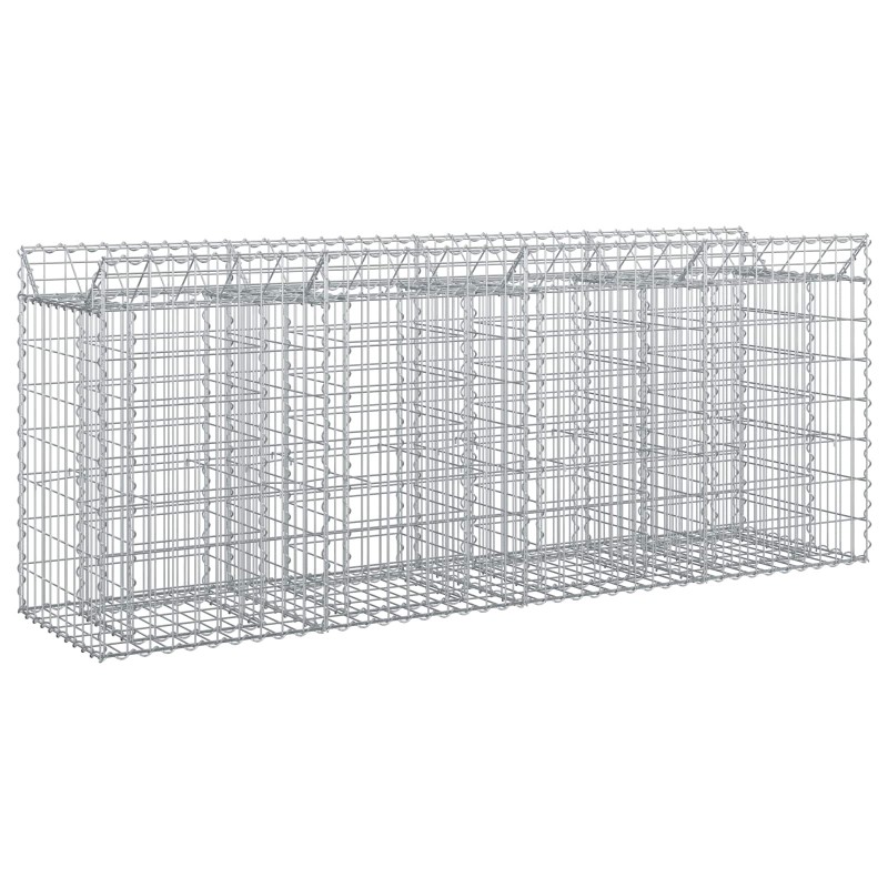 Lit surélevé gabion 2 pcs Argenté 200 x 50 x 80 cm 547532547532