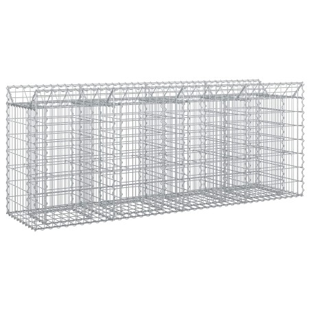 Lit surélevé gabion 2 pcs Argenté 200 x 50 x 80 cm 547532547532