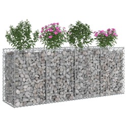 Lit surélevé gabion 2 pcs Argenté 200 x 50 x 80 cm 547532547532