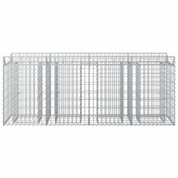 Lit surélevé gabion 2 pcs Argenté 200 x 50 x 80 cm 547532547532