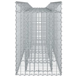 Lit surélevé gabion 2 pcs Argenté 200 x 50 x 80 cm 547532547532