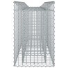 Lit surélevé gabion 2 pcs Argenté 200 x 50 x 80 cm 547532547532