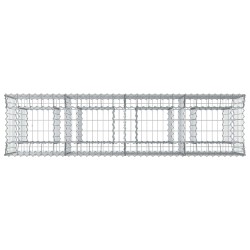 Lit surélevé gabion 2 pcs Argenté 200 x 50 x 80 cm 547532547532