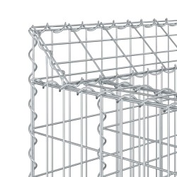 Lit surélevé gabion 2 pcs Argenté 200 x 50 x 80 cm 547532547532