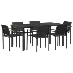 Ensemble de meubles d'extérieur 7 pcs Noir et anthracite 547533547533