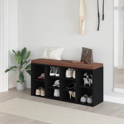 Banc à chaussures Noir 103x30x48 cm Bois d'ingénierie 547534547534