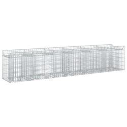 Lit surélevé gabion 2 pcs Argenté 300 x 50 x 60 cm 547535547535