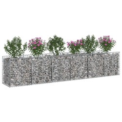 Lit surélevé gabion 2 pcs Argenté 300 x 50 x 60 cm 547535547535