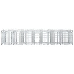 Lit surélevé gabion 2 pcs Argenté 300 x 50 x 60 cm 547535547535