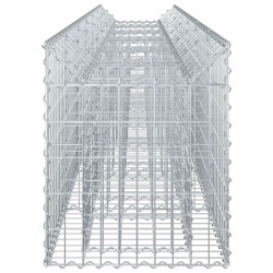 Lit surélevé gabion 2 pcs Argenté 300 x 50 x 60 cm 547535547535