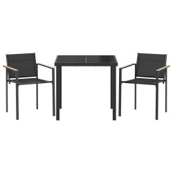 Ensemble de meubles d'extérieur 3 pcs Noir et anthracite 547537547537