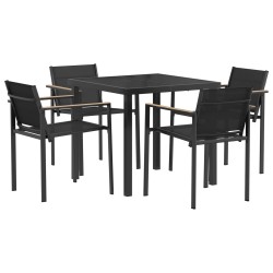 Ensemble de meubles d'extérieur 5 pcs Noir et anthracite 547538547538