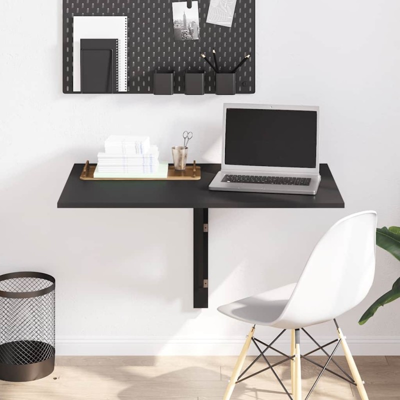 Table murale pliable Noir 100x60x56 cm Bois d'ingénierie 547540547540