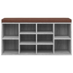 Banc à chaussures Sonoma gris 103x30x48 cm Bois d'ingénierie 547541547541