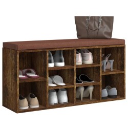Banc à chaussures Chêne fumé 103x30x48 cm Bois d'ingénierie 547542547542