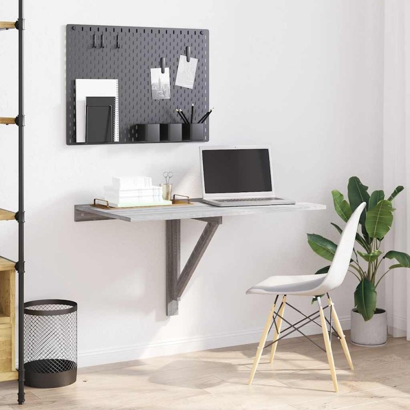 Table murale pliable Sonoma gris 100x60x56 cm Bois d'ingénierie 547544547544