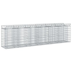 Lit surélevé gabion 2 pcs Argenté 300 x 50 x 80 cm 547548547548