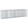 Lit surélevé gabion 2 pcs Argenté 300 x 50 x 80 cm 547548547548