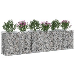 Lit surélevé gabion 2 pcs Argenté 300 x 50 x 80 cm 547548547548