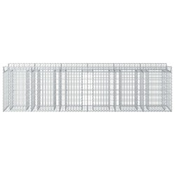 Lit surélevé gabion 2 pcs Argenté 300 x 50 x 80 cm 547548547548