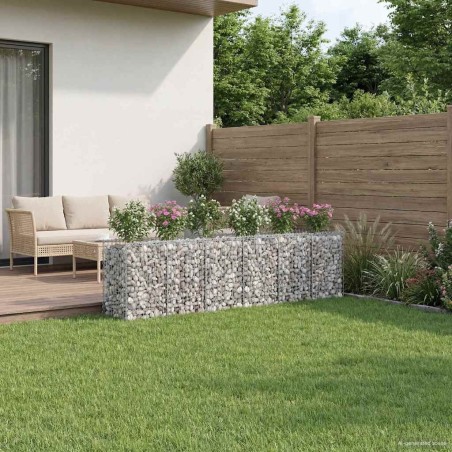 Lit surélevé gabion 3 pcs Argenté 400 x 50 x 80 cm 547549547549