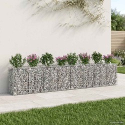 Lit surélevé gabion 3 pcs Argenté 400 x 50 x 80 cm 547549547549