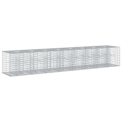 Lit surélevé gabion 2 pcs Argenté 340 x 60 x 55 cm 547557547557
