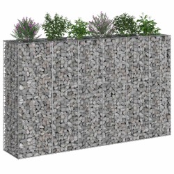 Lit surélevé gabion 3 pcs Argenté 250 x 50 x 150 cm 547563547563