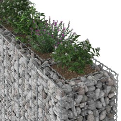 Lit surélevé gabion 3 pcs Argenté 250 x 50 x 150 cm 547563547563