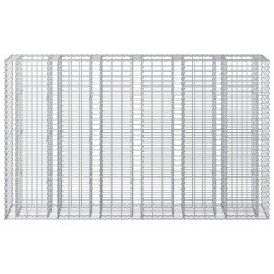 Lit surélevé gabion 3 pcs Argenté 250 x 50 x 150 cm 547563547563