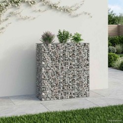 Lit surélevé gabion 2 pcs Argenté 130 x 50 x 150 cm 547564547564