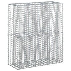 Lit surélevé gabion 2 pcs Argenté 130 x 50 x 150 cm 547564547564
