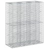 Lit surélevé gabion 2 pcs Argenté 130 x 50 x 150 cm 547564547564