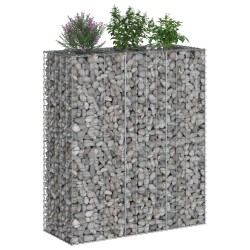 Lit surélevé gabion 2 pcs Argenté 130 x 50 x 150 cm 547564547564